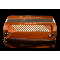 Paolo Soprani Folk 34 key 96 bass 3 voice piano accordion in cherry wood.  Sound expansion options.